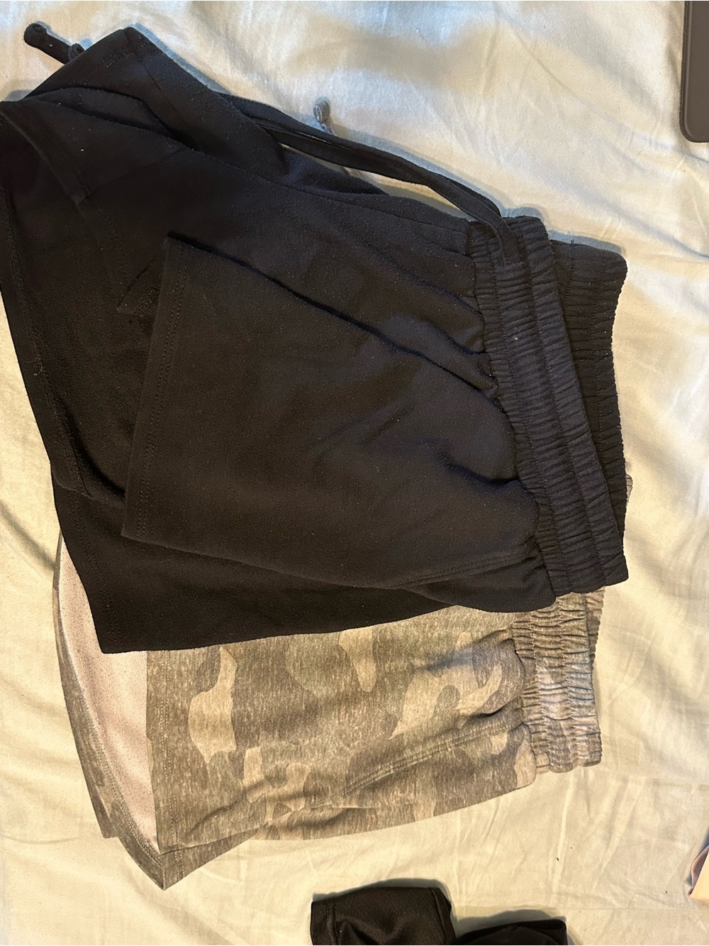 a:glow Black & Camo Elastic Waist Shorts